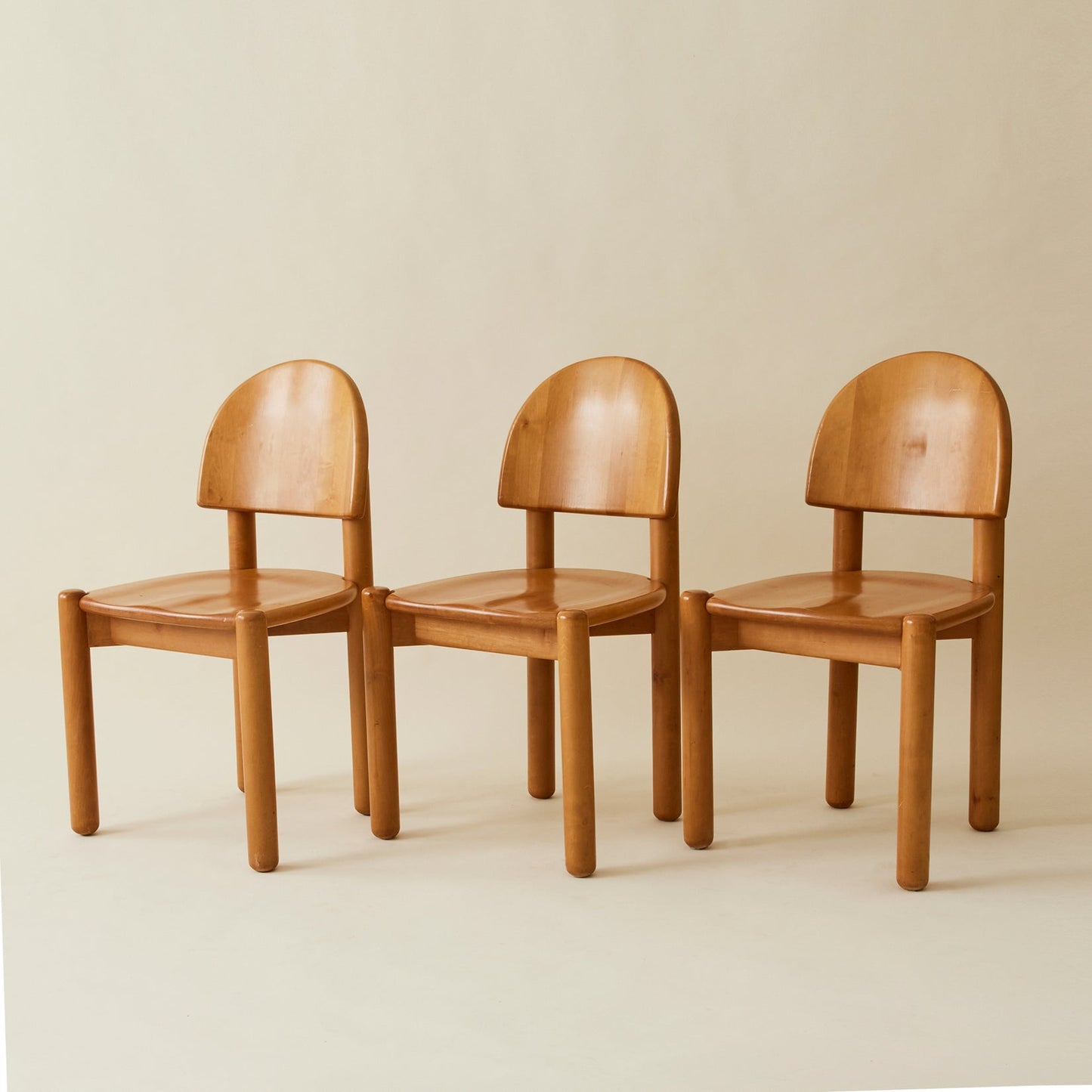 Rainer Daumiller Solid Pine Dining Chairs, Set of 6, 1970's Dining Chairs