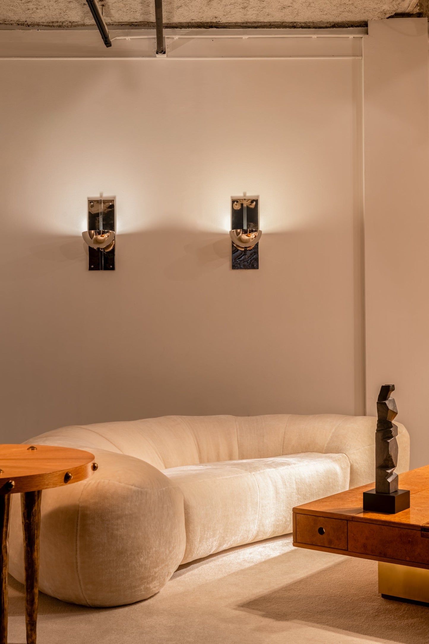 Raphael Raffel Croissant Sofa in Mohair Velvet, 1970s Sofas