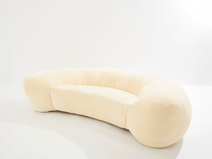 Raphael Raffel Croissant Sofa in Mohair Velvet, 1970s Sofas