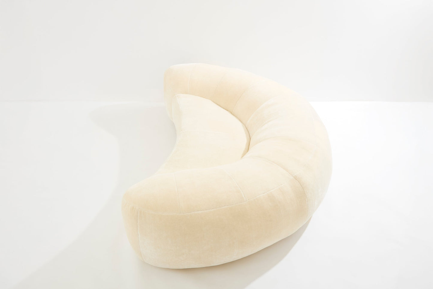 Raphael Raffel Croissant Sofa in Mohair Velvet, 1970s Sofas