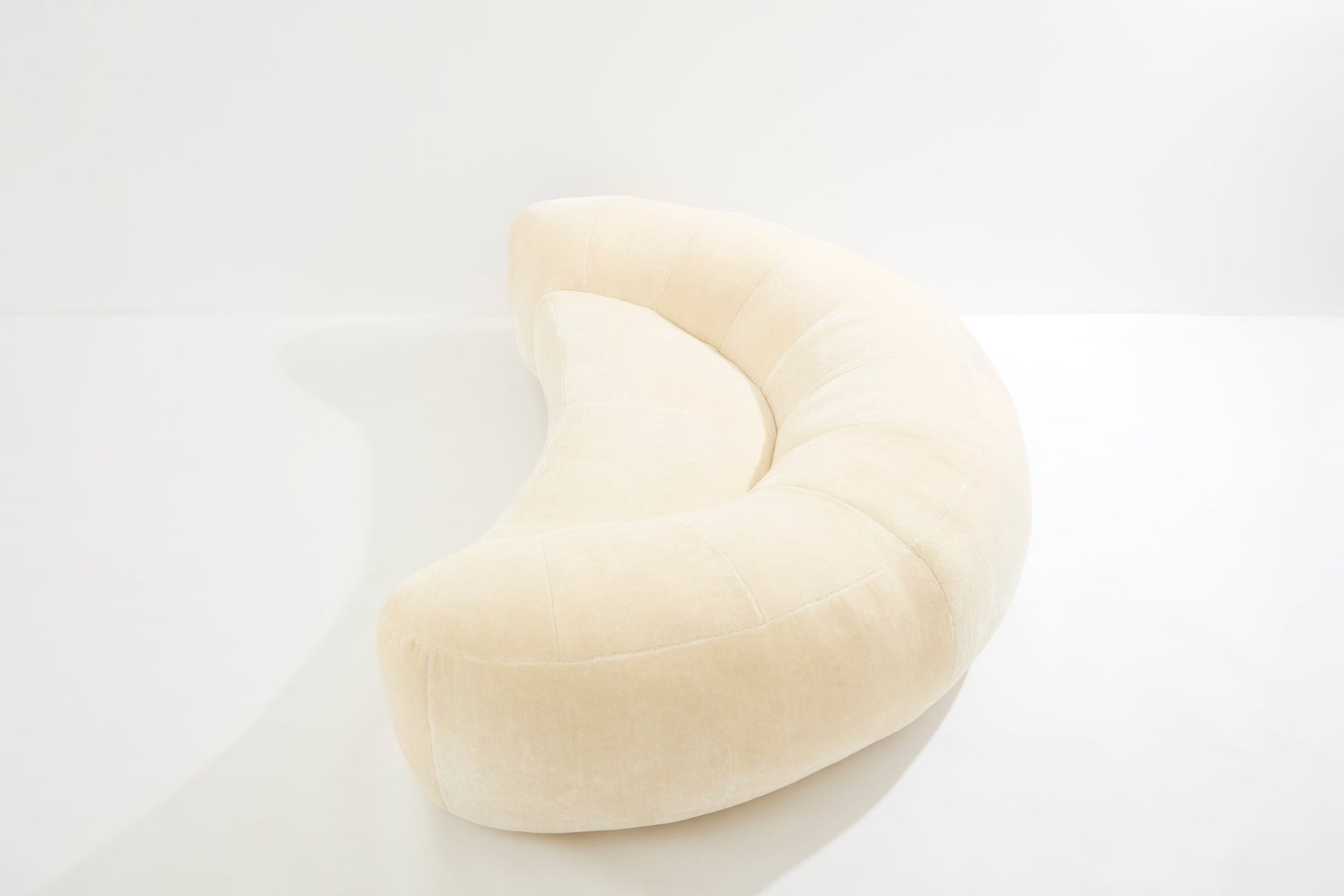 Raphael Raffel Croissant Sofa in Mohair Velvet, 1970s Sofas