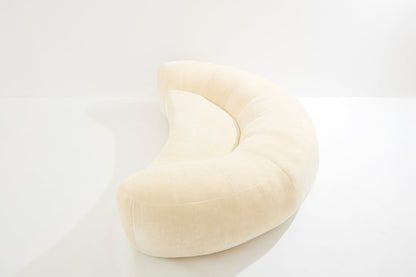Raphael Raffel Croissant Sofa in Mohair Velvet, 1970s Sofas