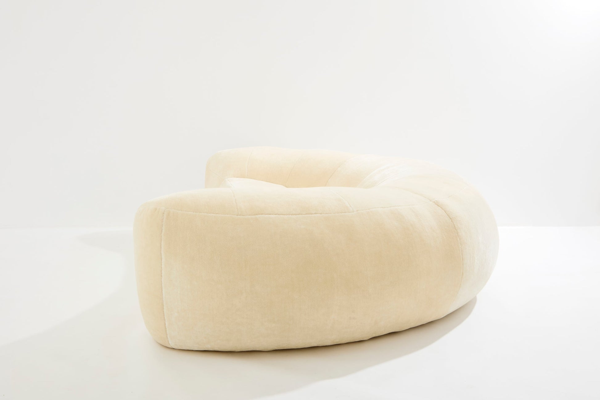 Raphael Raffel Croissant Sofa in Mohair Velvet, 1970s Sofas