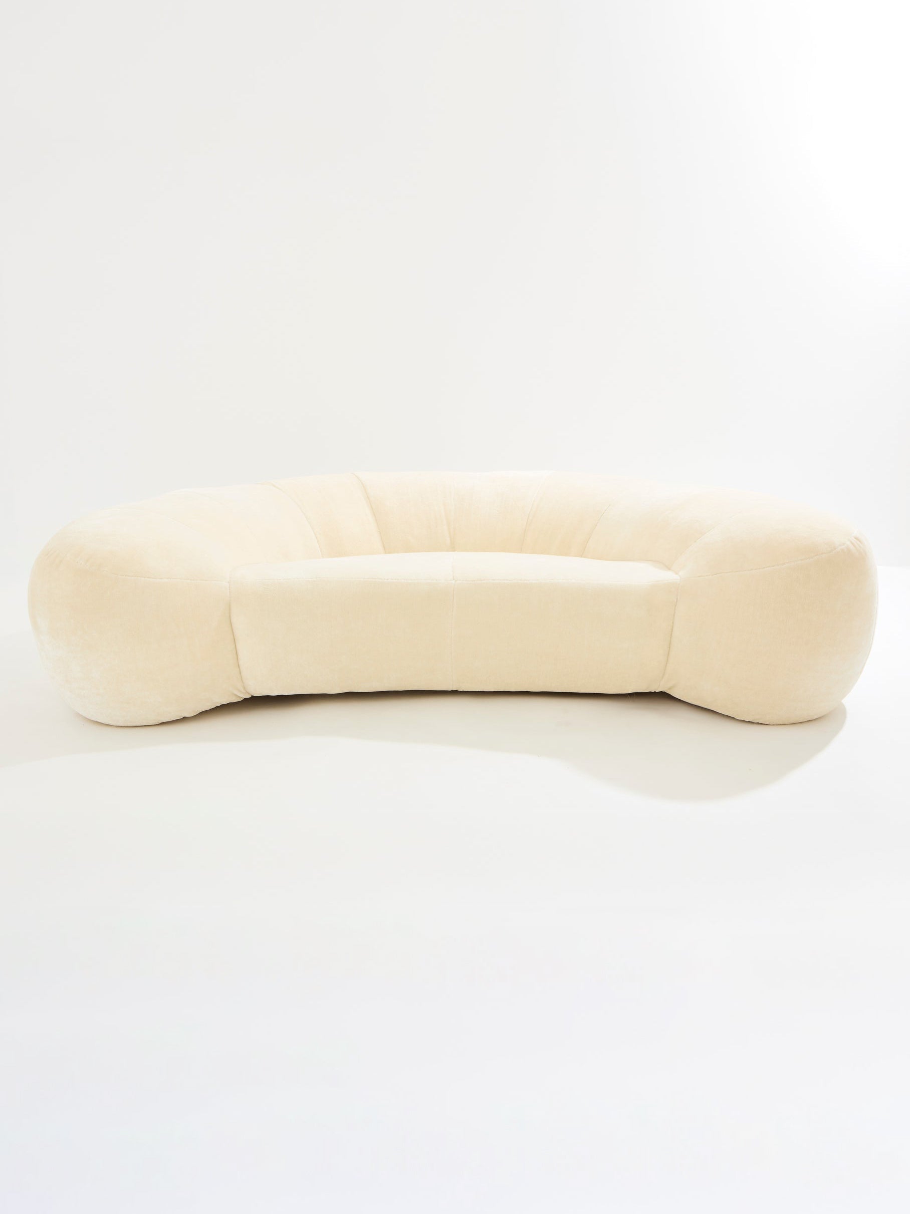 Raphael Raffel Croissant Sofa in Mohair Velvet, 1970s Sofas