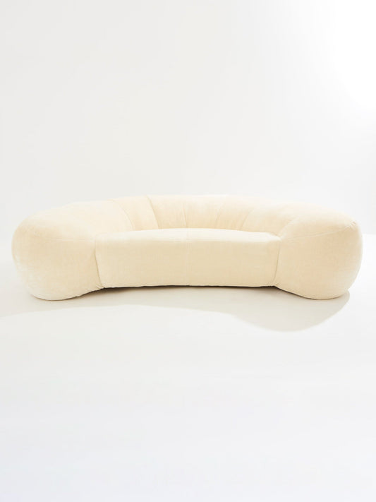 Raphael Raffel Croissant Sofa in Mohair Velvet, 1970s Sofas