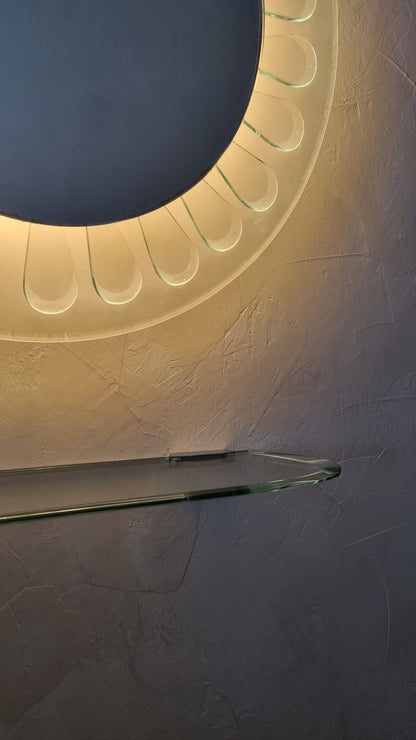 Rare Backlit Mirror and Shelf Designed by Max Ingrand for Fontana Arte, 60s Mirrors