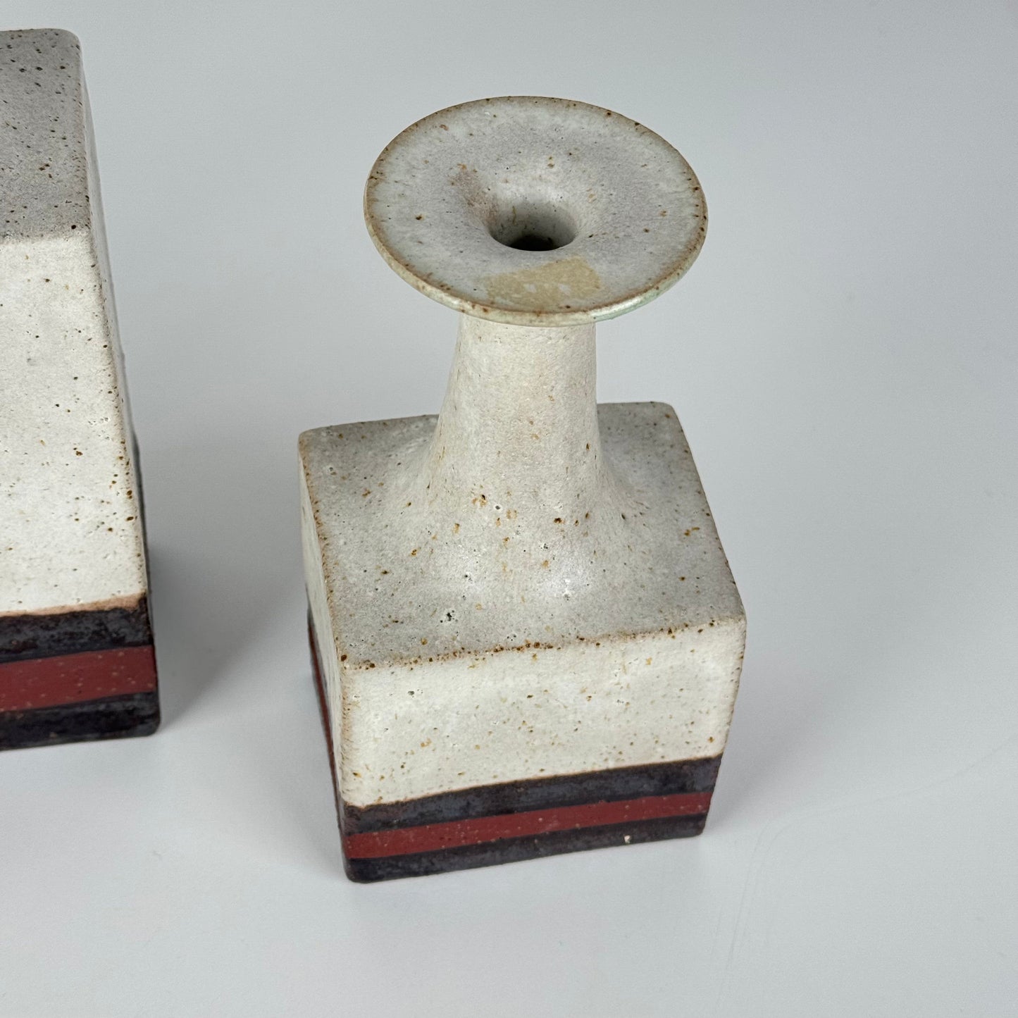 Rare Bruno Gambone Ceramic Monofiore Vase Trio, Italy Mid-20th Century Vases
