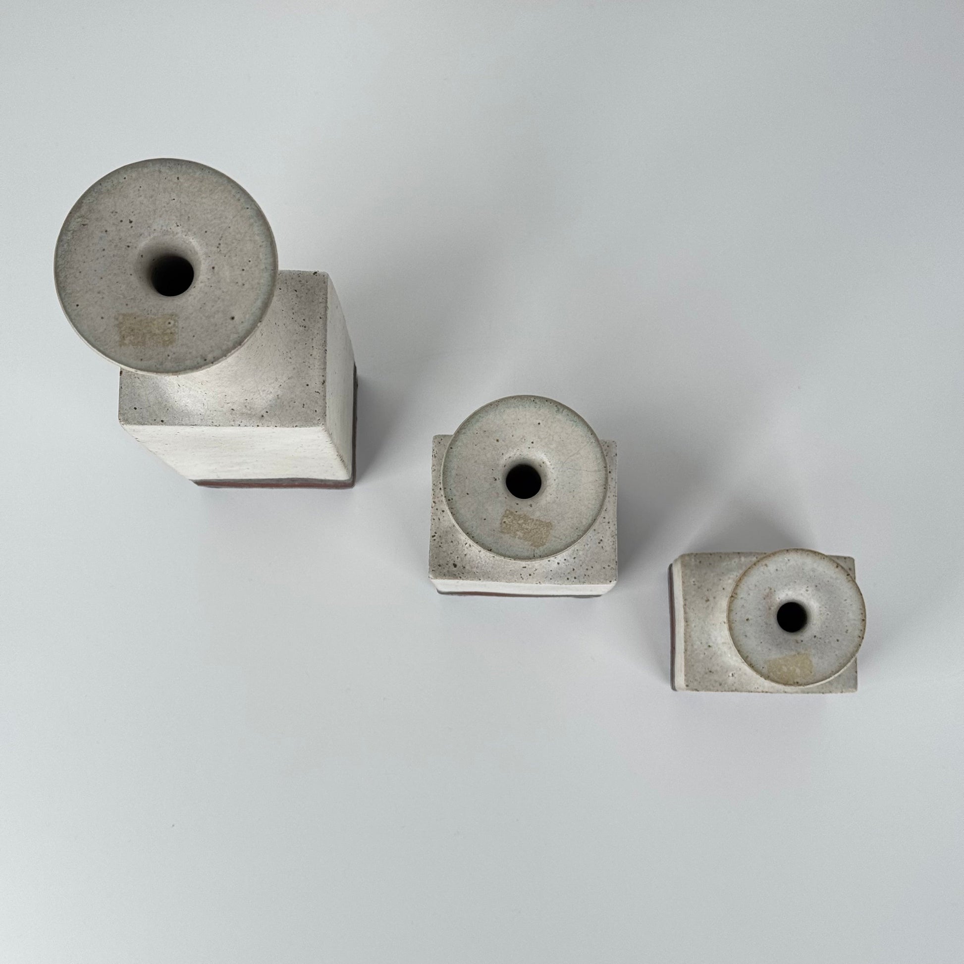 Rare Bruno Gambone Ceramic Monofiore Vase Trio, Italy Mid-20th Century Vases