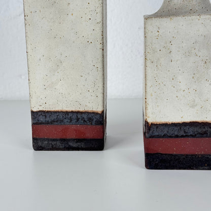 Rare Bruno Gambone Ceramic Monofiore Vase Trio, Italy Mid-20th Century Vases