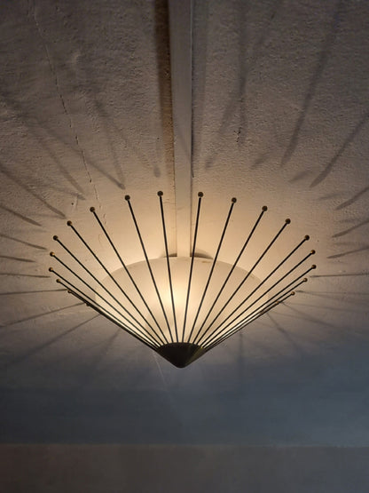 Rare Ceiling Lamp Designed by Angelo Lelii for Arredoluce, 1950s Flush Mounts