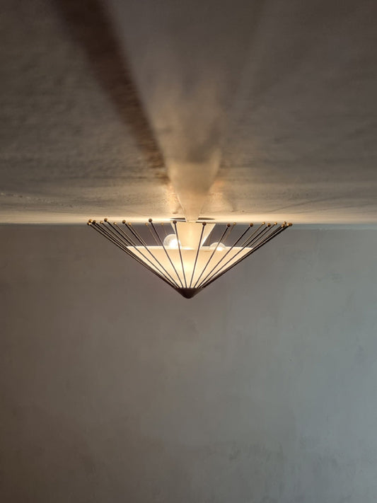 Rare Ceiling Lamp Designed by Angelo Lelii for Arredoluce, 1950s Flush Mounts