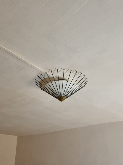 Rare Ceiling Lamp Designed by Angelo Lelii for Arredoluce, 1950s Flush Mounts