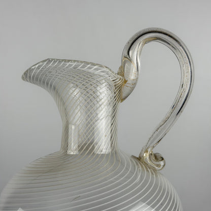 Rare Champagne Set by Carlo Scarpa for Venini, Reticello & Gold Leaf, 1930s Glassware