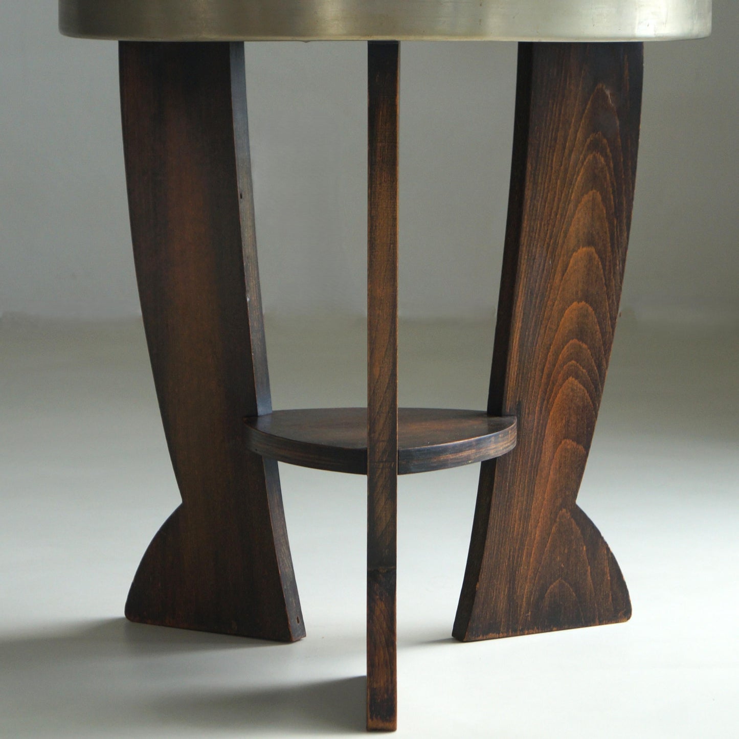 Rare Dutch Bauhaus/Art Deco Tripod Table with Black Top, 1920s End Tables