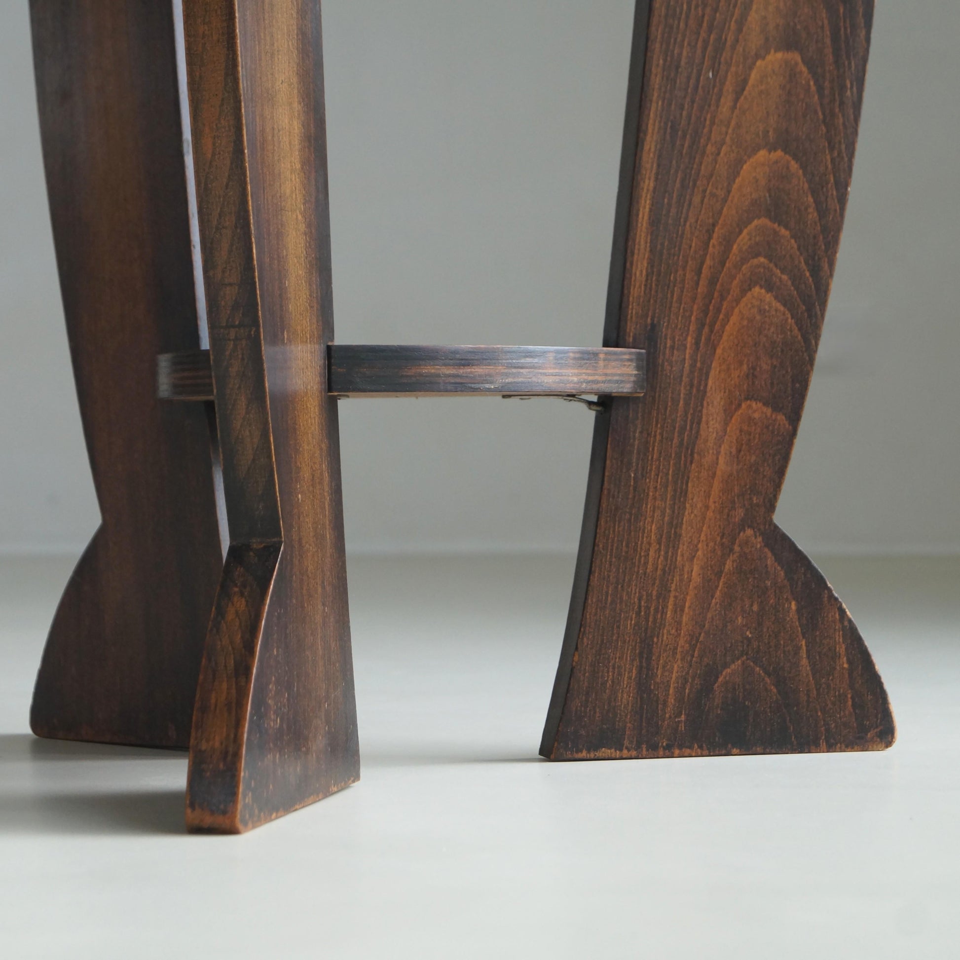 Rare Dutch Bauhaus/Art Deco Tripod Table with Black Top, 1920s End Tables