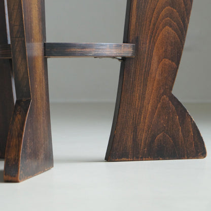 Rare Dutch Bauhaus/Art Deco Tripod Table with Black Top, 1920s End Tables