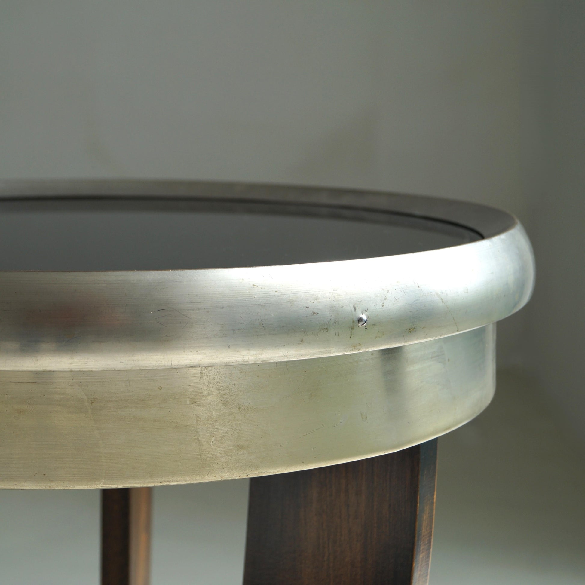 Rare Dutch Bauhaus/Art Deco Tripod Table with Black Top, 1920s End Tables