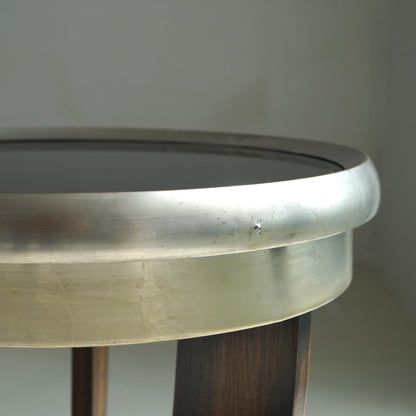 Rare Dutch Bauhaus/Art Deco Tripod Table with Black Top, 1920s End Tables