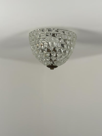 Rare Ercole Barovier Geometric Murano Glass Flush Mount for Barovier & Toso, 1940s Flush Mounts