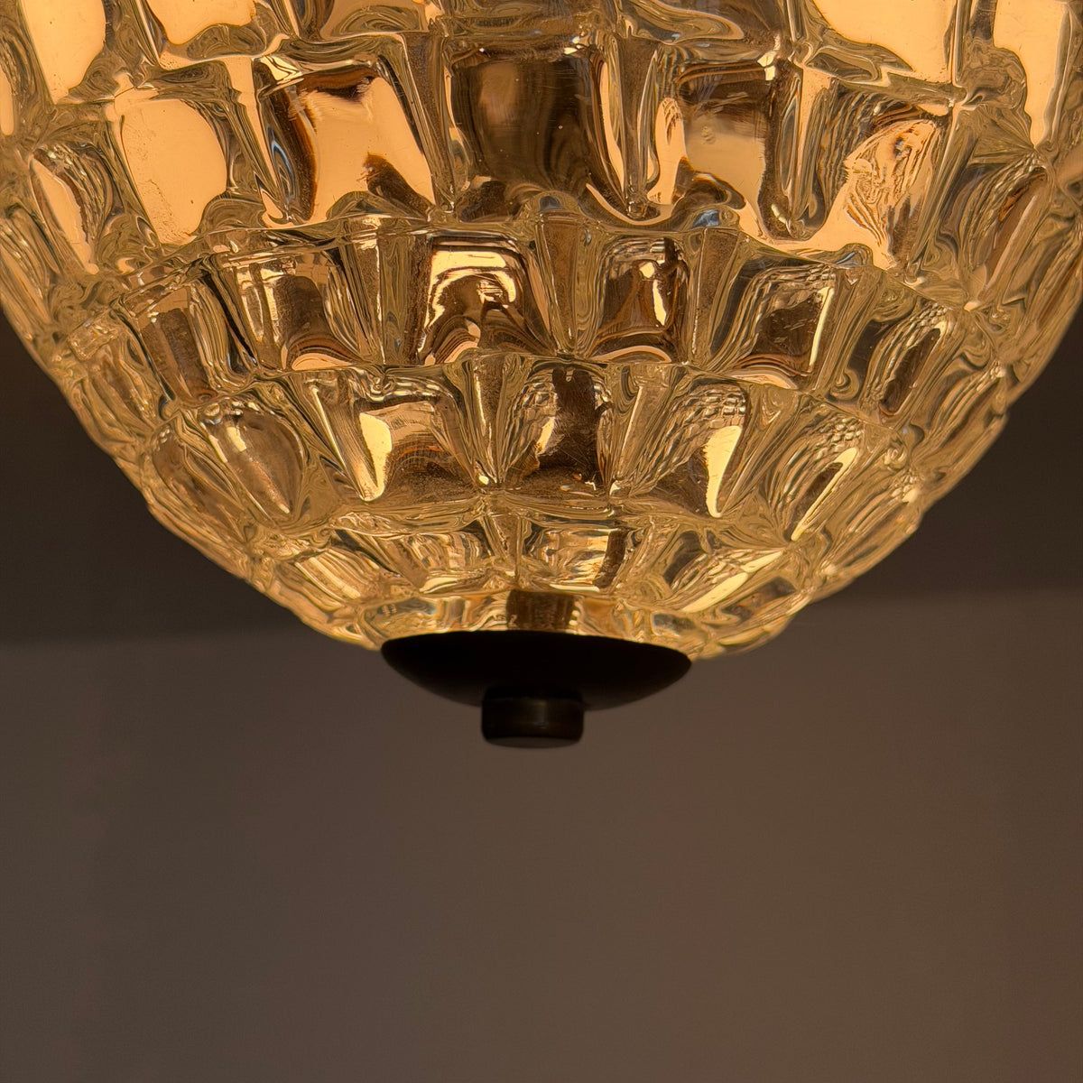 Rare Ercole Barovier Geometric Murano Glass Flush Mount for Barovier & Toso, 1940s Flush Mounts