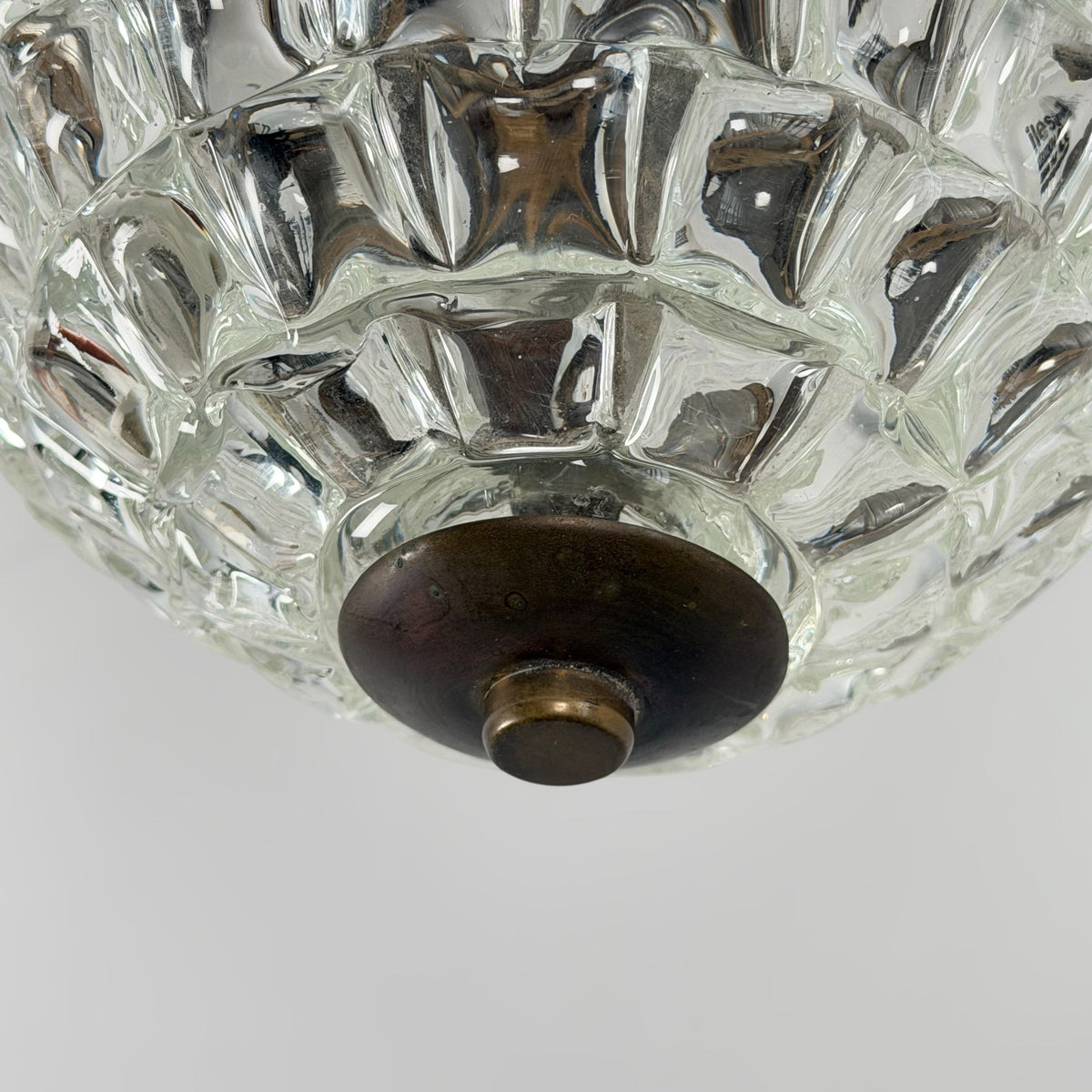 Rare Ercole Barovier Geometric Murano Glass Flush Mount for Barovier & Toso, 1940s Flush Mounts