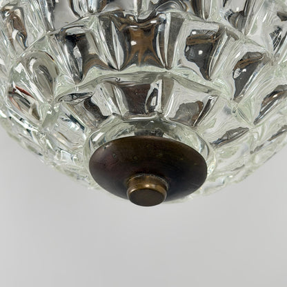 Rare Ercole Barovier Geometric Murano Glass Flush Mount for Barovier & Toso, 1940s Flush Mounts