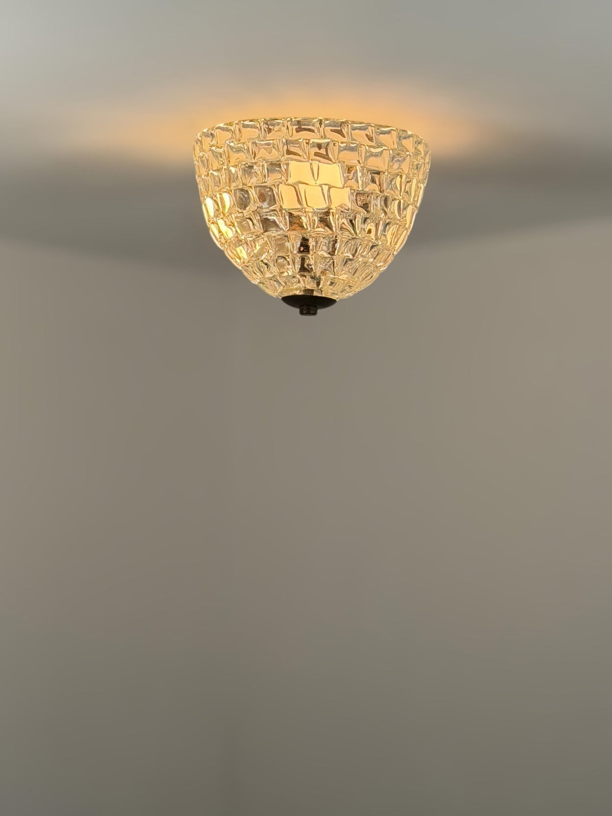 Rare Ercole Barovier Geometric Murano Glass Flush Mount for Barovier & Toso, 1940s Flush Mounts