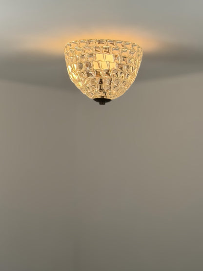 Rare Ercole Barovier Geometric Murano Glass Flush Mount for Barovier & Toso, 1940s Flush Mounts