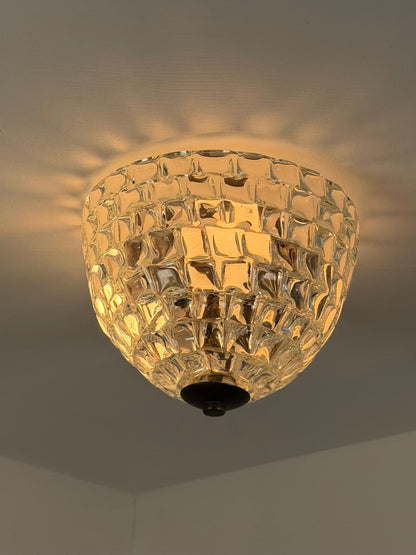 Rare Ercole Barovier Geometric Murano Glass Flush Mount for Barovier & Toso, 1940s Flush Mounts