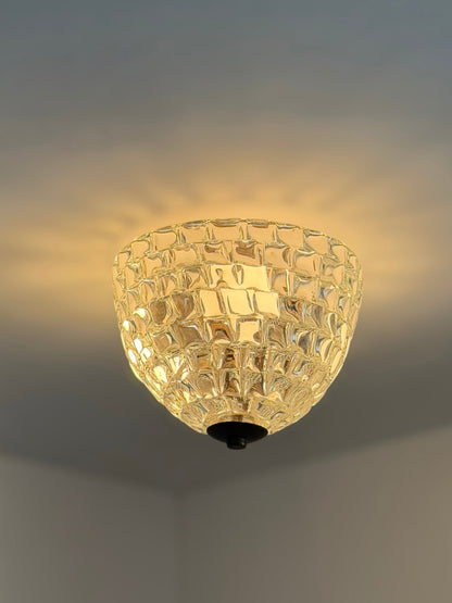 Rare Ercole Barovier Geometric Murano Glass Flush Mount for Barovier & Toso, 1940s Flush Mounts