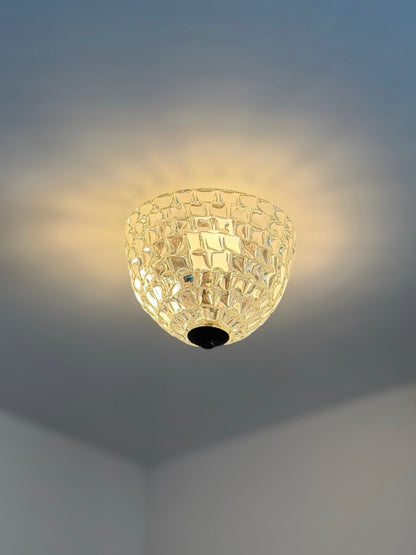 Rare Ercole Barovier Geometric Murano Glass Flush Mount for Barovier & Toso, 1940s Flush Mounts