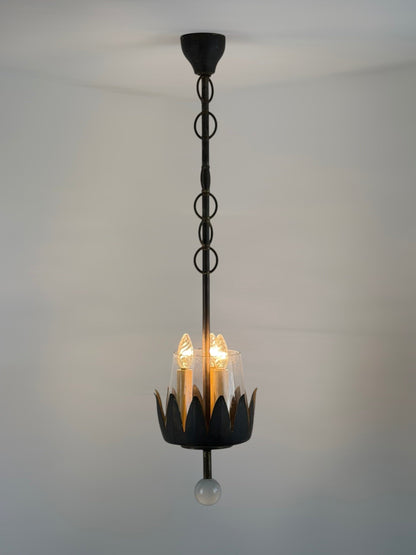 Rare Guglielmo Ulrich Chandelier by Strada with Murano Glass, Italy, Circa 1940 Chandeliers