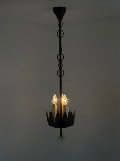 Rare Guglielmo Ulrich Chandelier by Strada with Murano Glass, Italy, Circa 1940 Chandeliers
