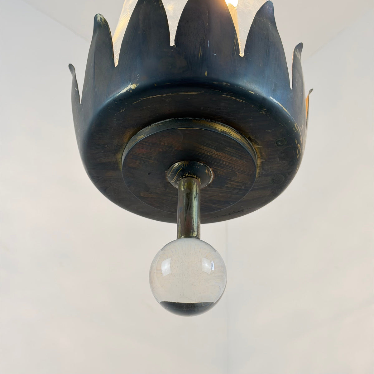 Rare Guglielmo Ulrich Chandelier by Strada with Murano Glass, Italy, Circa 1940 Chandeliers