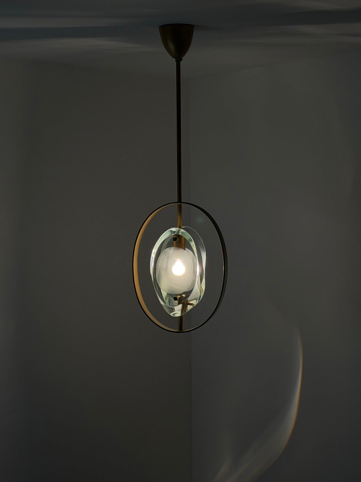 Rare Max Ingrand Model 1933 Pendant for Fontana Arte, Italy, 1961 Pendant Lights