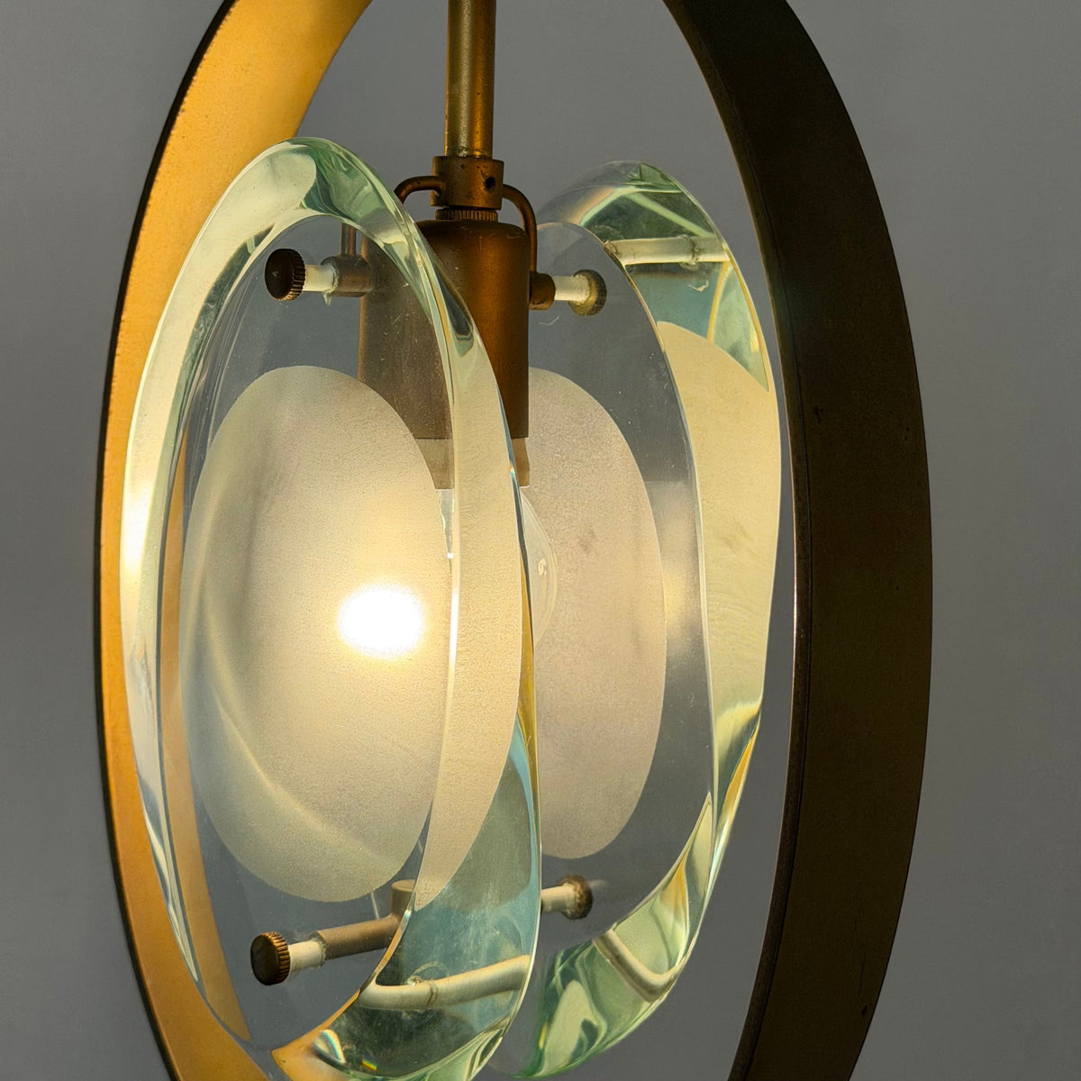 Rare Max Ingrand Model 1933 Pendant for Fontana Arte, Italy, 1961 Pendant Lights