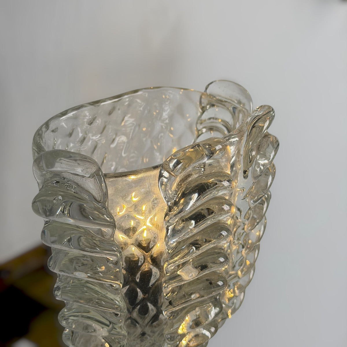 Rare Pair of Ercole Barovier "Spade" Murano Glass Sconces, 1930s Sconces