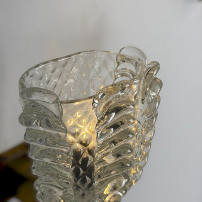 Rare Pair of Ercole Barovier "Spade" Murano Glass Sconces, 1930s Sconces