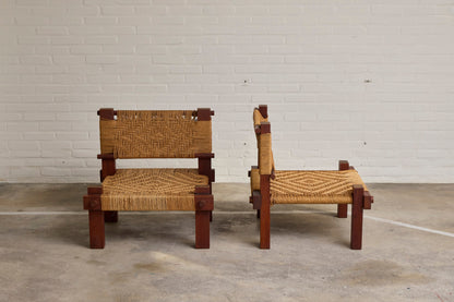Rare Pair of Lounge Chairs by Mini Boga for Taaru Chairs