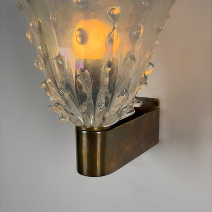 Rare Pair of "Medusa" Murano Glass Wall Sconces by Ercole Barovier, 1940s Sconces