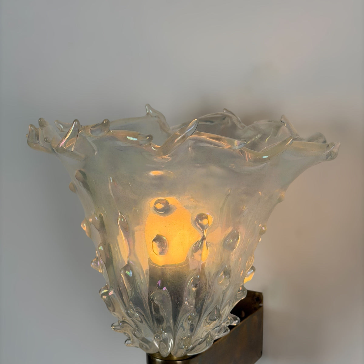 Rare Pair of "Medusa" Murano Glass Wall Sconces by Ercole Barovier, 1940s Sconces