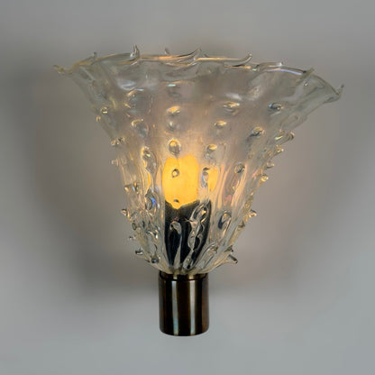 Rare Pair of "Medusa" Murano Glass Wall Sconces by Ercole Barovier, 1940s Sconces