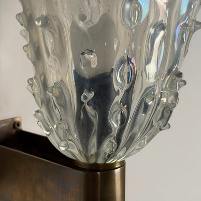 Rare Pair of "Medusa" Murano Glass Wall Sconces by Ercole Barovier, 1940s Sconces