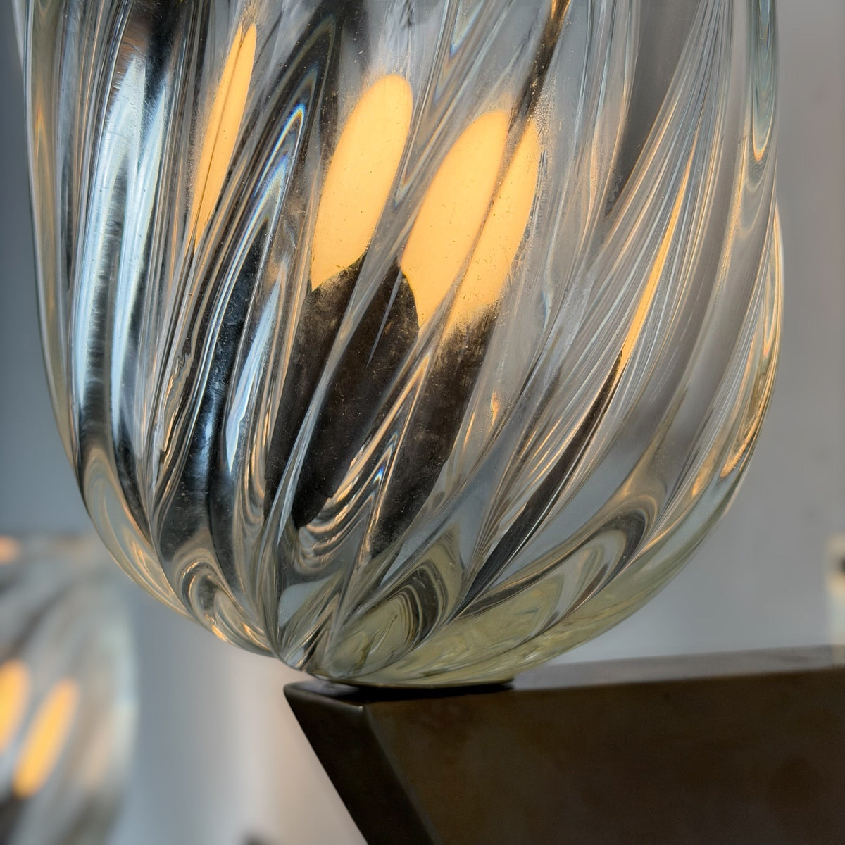 Rare Pair of "Mezzo Diamante" Murano Glass Wall Sconces by Carlo Scarpa for Venini, 1940s Sconces