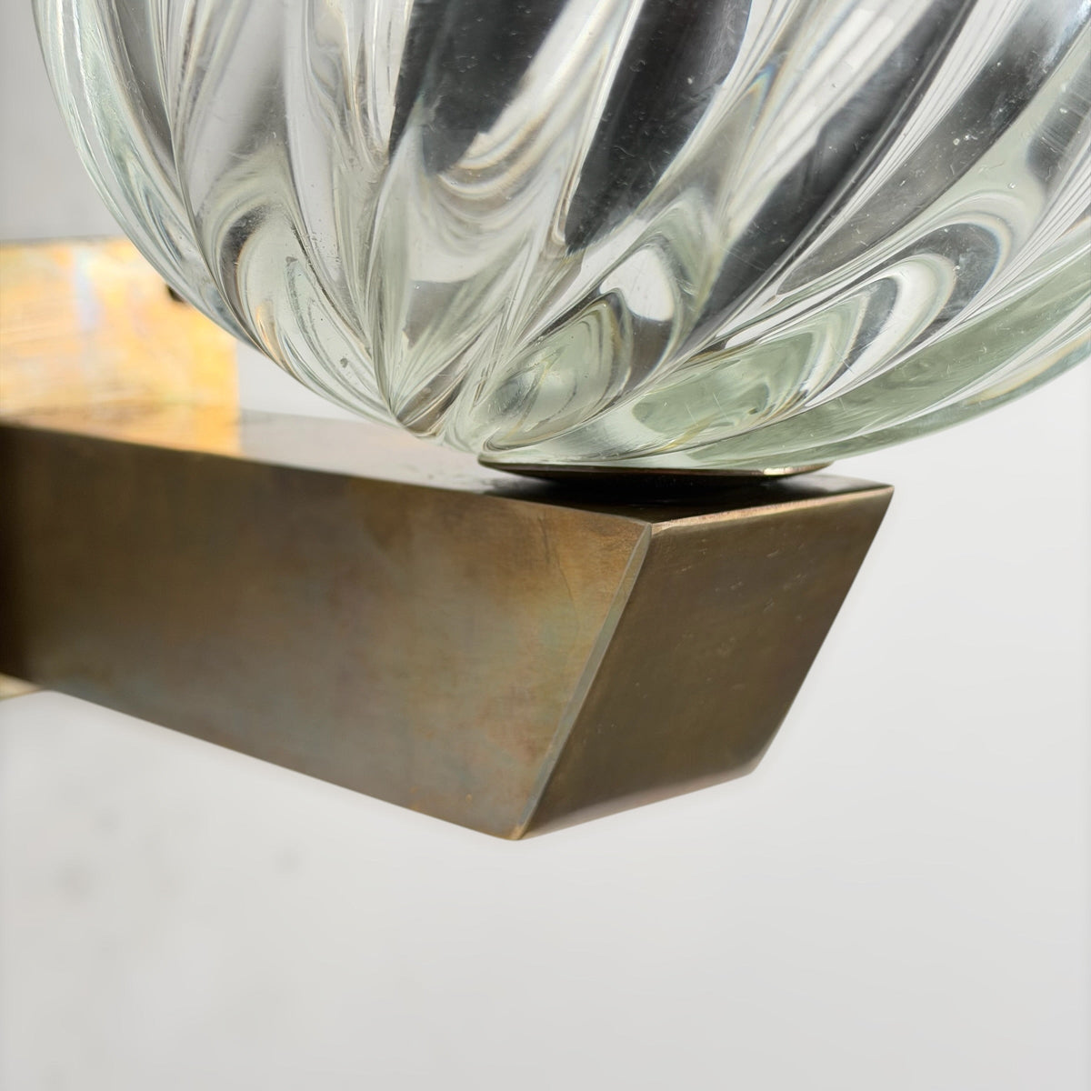 Rare Pair of "Mezzo Diamante" Murano Glass Wall Sconces by Carlo Scarpa for Venini, 1940s Sconces