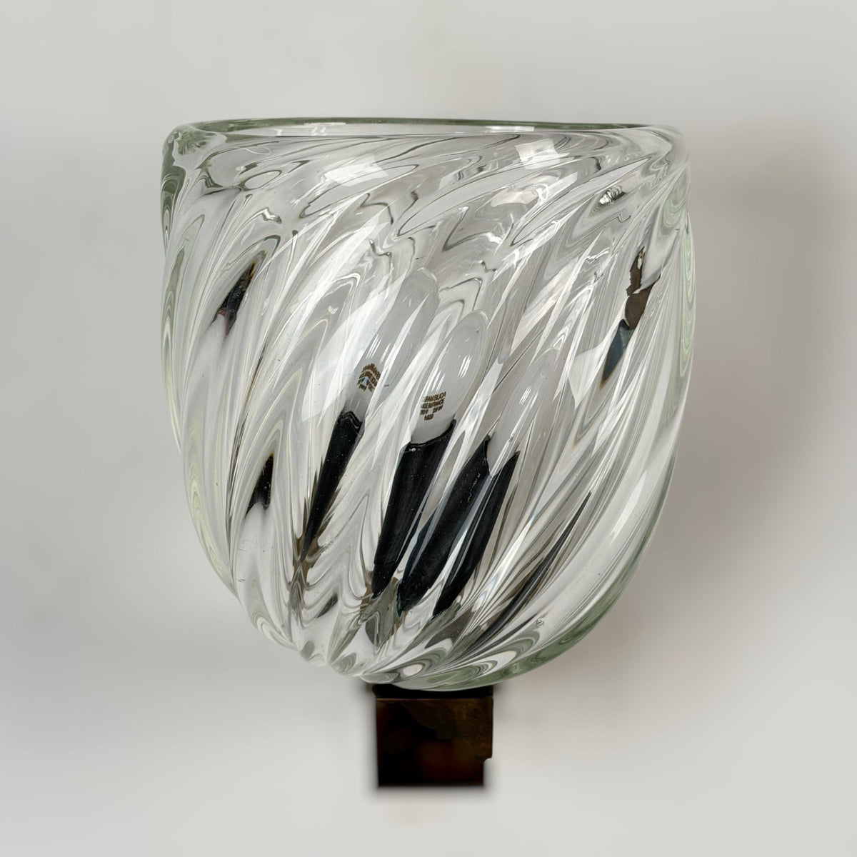 Rare Pair of "Mezzo Diamante" Murano Glass Wall Sconces by Carlo Scarpa for Venini, 1940s Sconces