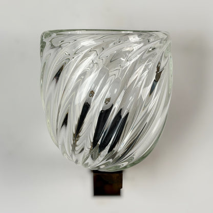 Rare Pair of "Mezzo Diamante" Murano Glass Wall Sconces by Carlo Scarpa for Venini, 1940s Sconces