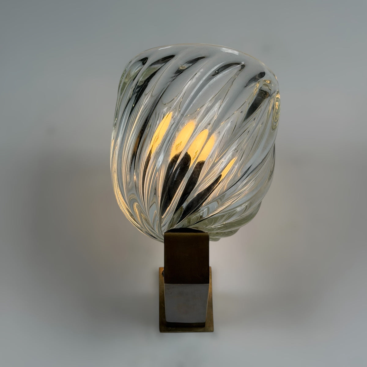Rare Pair of "Mezzo Diamante" Murano Glass Wall Sconces by Carlo Scarpa for Venini, 1940s Sconces