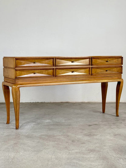 Rare Sculptural Diamond-Front Sideboard by Osvaldo Borsani for ABV, Italy, 1950s Sideboards