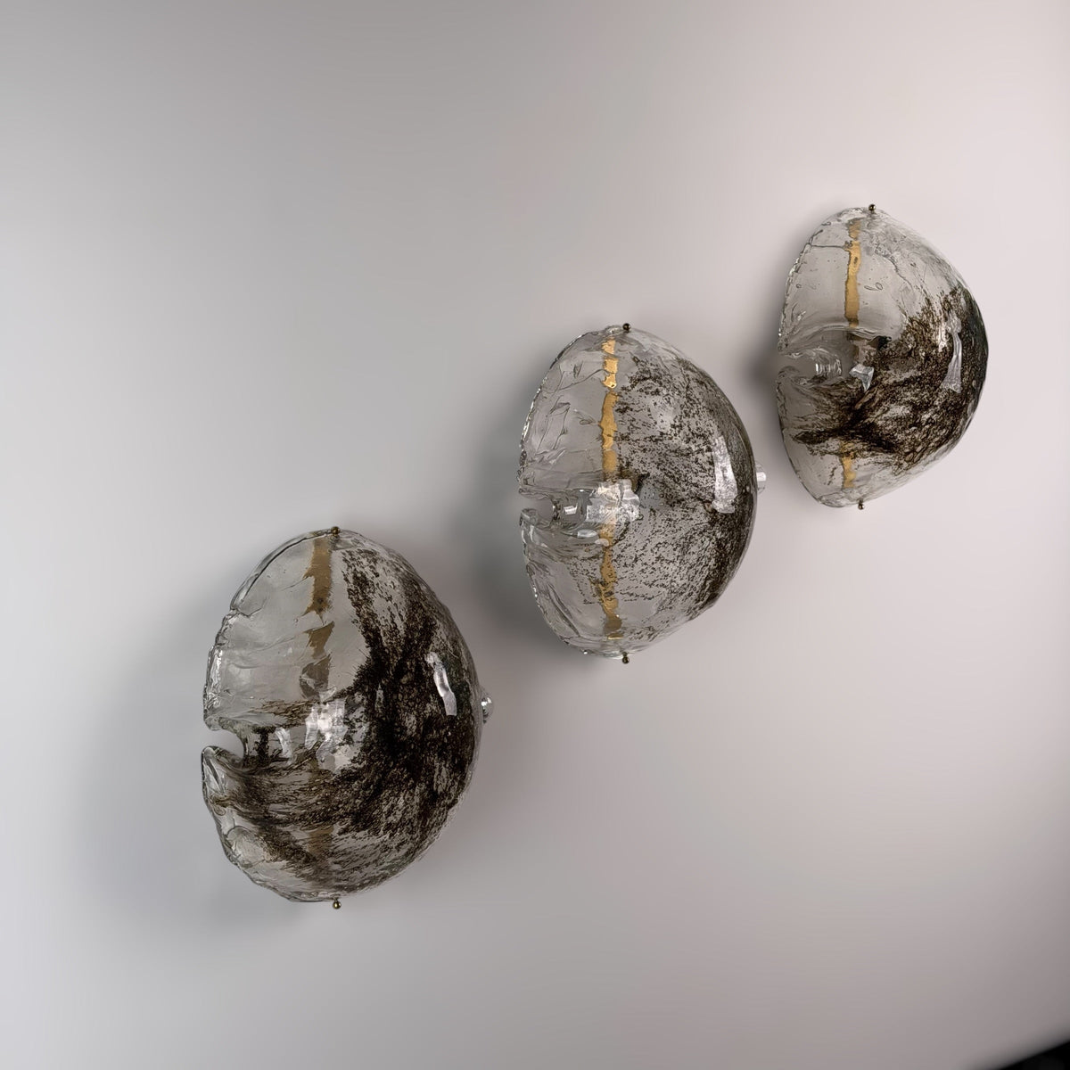 Rare Set of Three Toni Zuccheri Large Murano Glass Sconces for La Murrina, 1970s Sconces